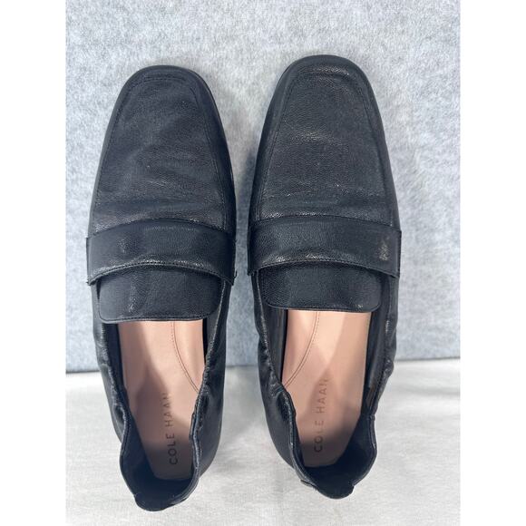 Cole Haan Women's sz 11 Trinnie Leather Loafer Black Classic Work Chic Slip On - Picture 2 of 9